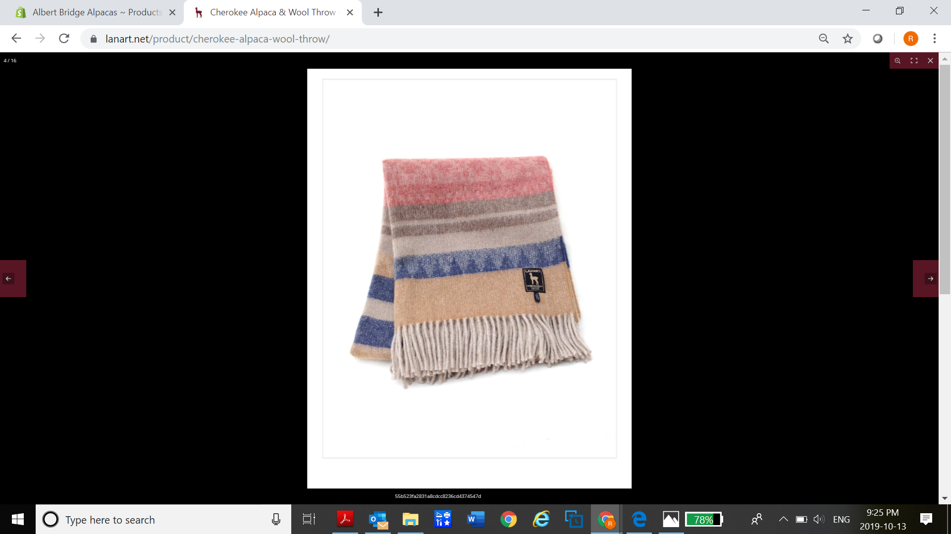 Cherokee Alpaca & Wool Throw Cherokee Alpaca & Wool Throw